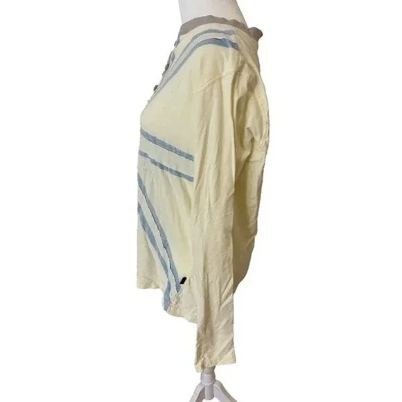 Y2K Distressed British English Laundry Long Sleeve Light Weight Henley Shirt - Picture 3 of 5